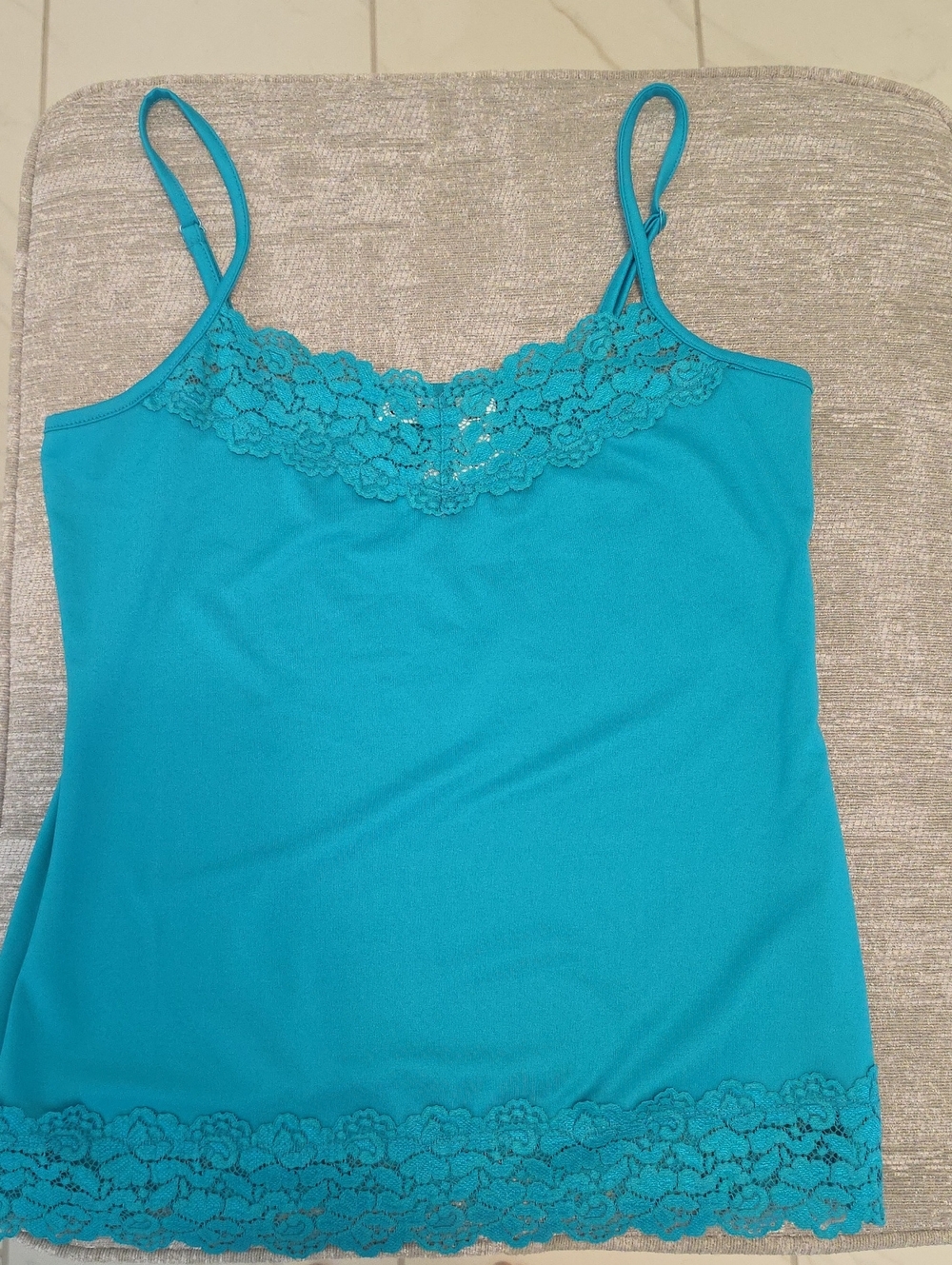 Cato Turquoise Lace-Trim Camisole Slip Top NWT
